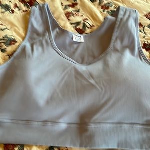Women’s size 22 curve active rib crop tank blue